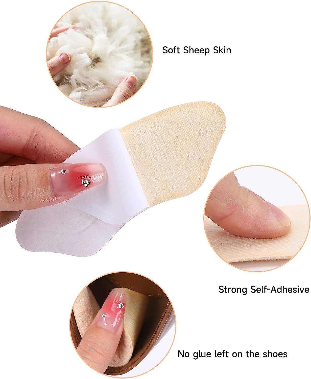 2Pcs Heel Grips for Loose Shoes Heel Cushion Pads No-Slip Shoe Inserts Protector