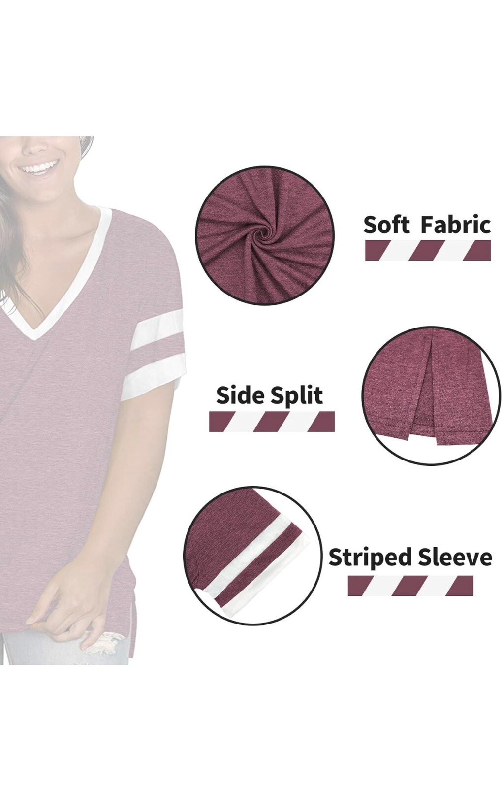 Plus Size Shirts for Women 4X Casual Short Sleeve Sleep Tops Wine Red 26W