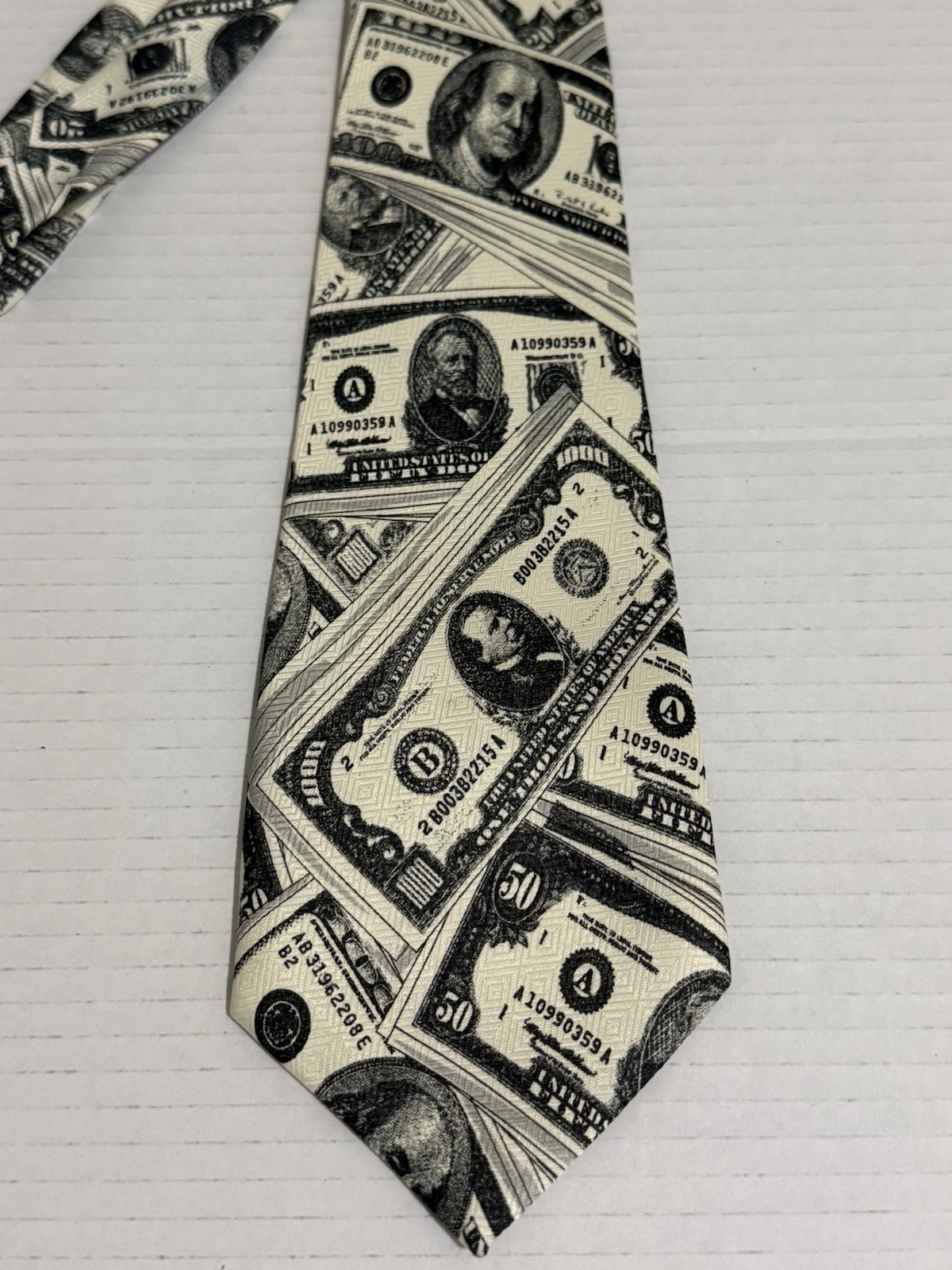 Vintage Everyday Money Men’s Tie Dollar Cash Rosevelt $ Bills