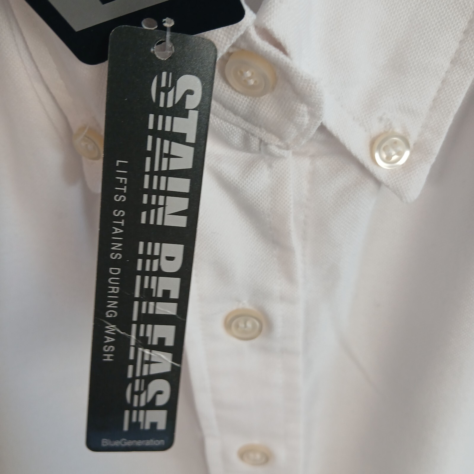 Blue Generation Ladies Button Up Long Sleeve Shirt Size M Button-Down White NWT