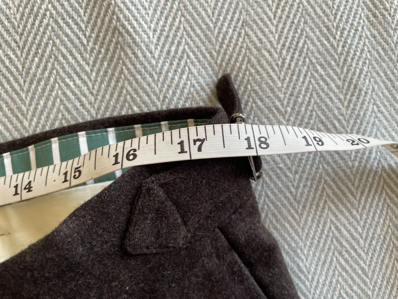 Natalino Brown Wool Flannel Pleated Trousers, Made in Italy, Size 54 (35×29)