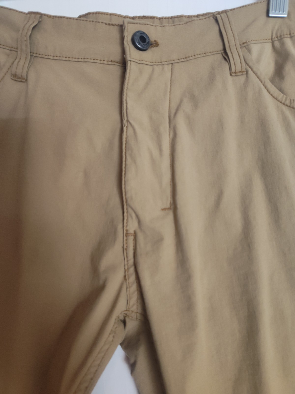 Kenneth Cole Gusseted 34×32 Slim Chino Performance Functional Tan Mens Pants