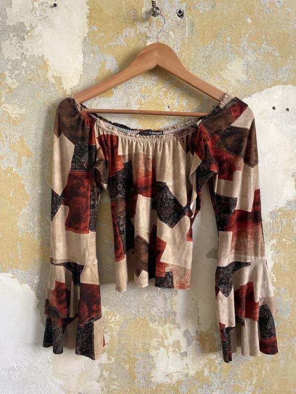 Women Paris shirt beige velvet 32/XXS/40