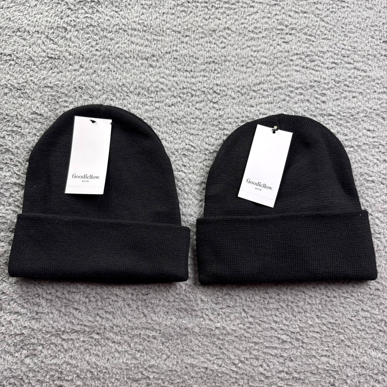 Goodfellow & Co Hat Beanie One Size Mens Black Cuffed Knit Recycled Polyester