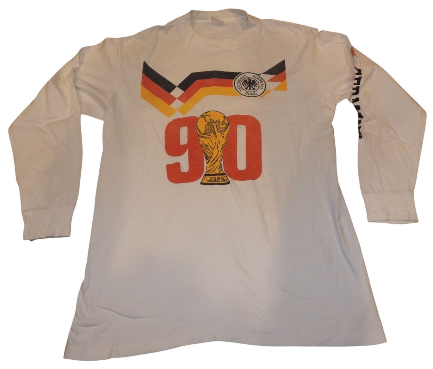 Vintage 1990 West Germany World Cup Champions Long Sleeve T-Shirt Large