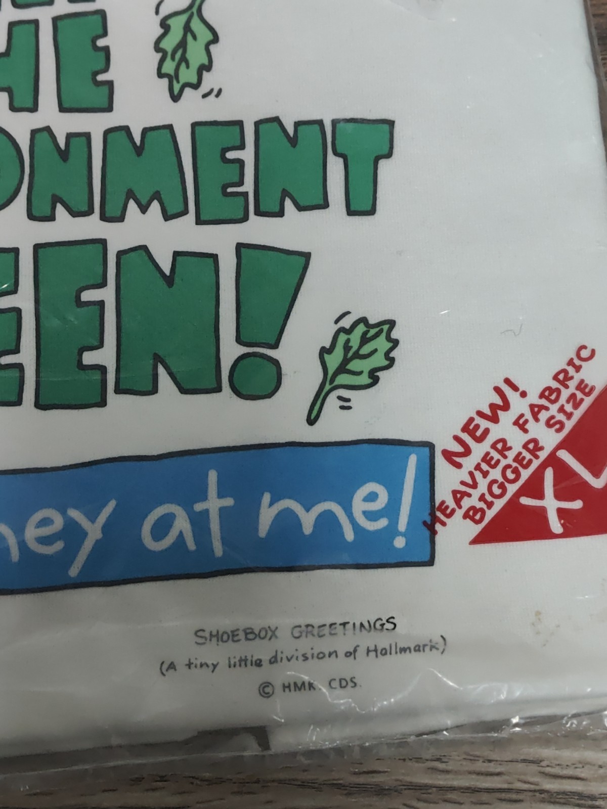 Vtg T-Shirt Keep Environment Clean Money Funny Comedy White XL USA