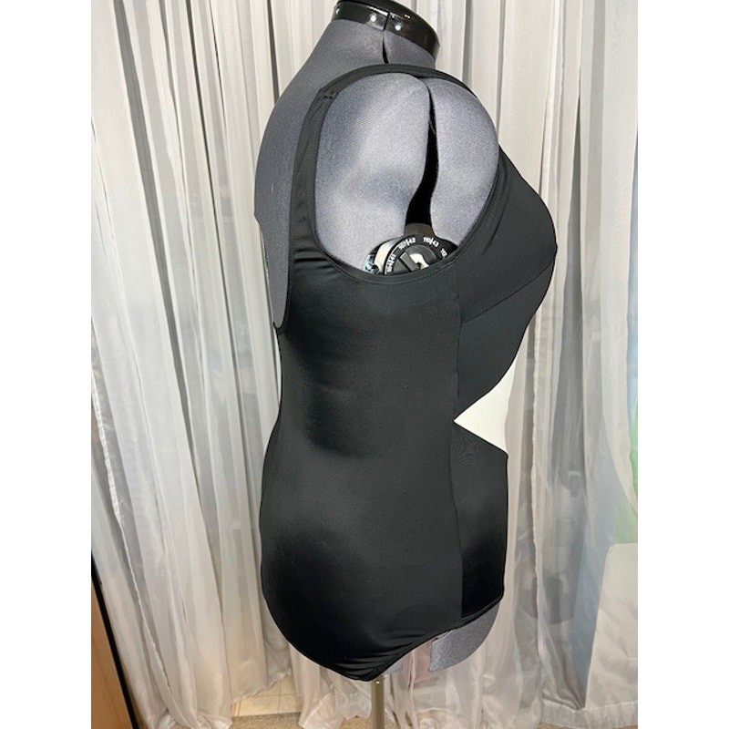 one piece swimsuit Vintage 1980s color blocked pink white black