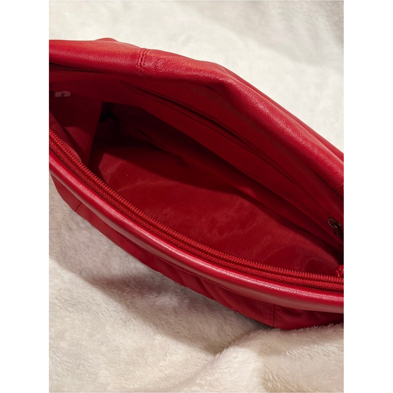 Source Unknown Red Leather Clutch