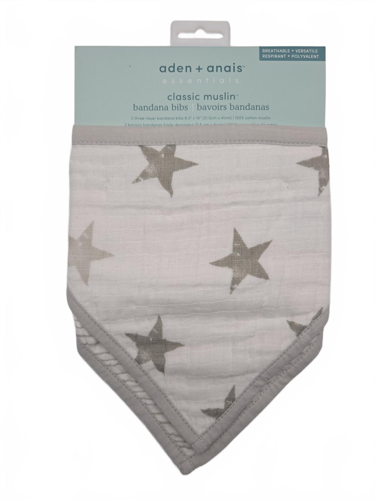 aden + anais Classic Muslin Bandana Bibs – Star Print