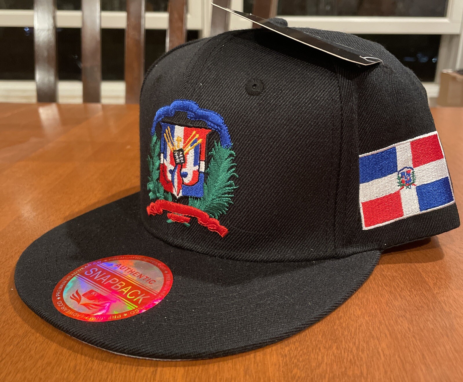 Dominican Republic DR Snapback Black Gorra Hat Cap W Shield Emblem Flag New Rare