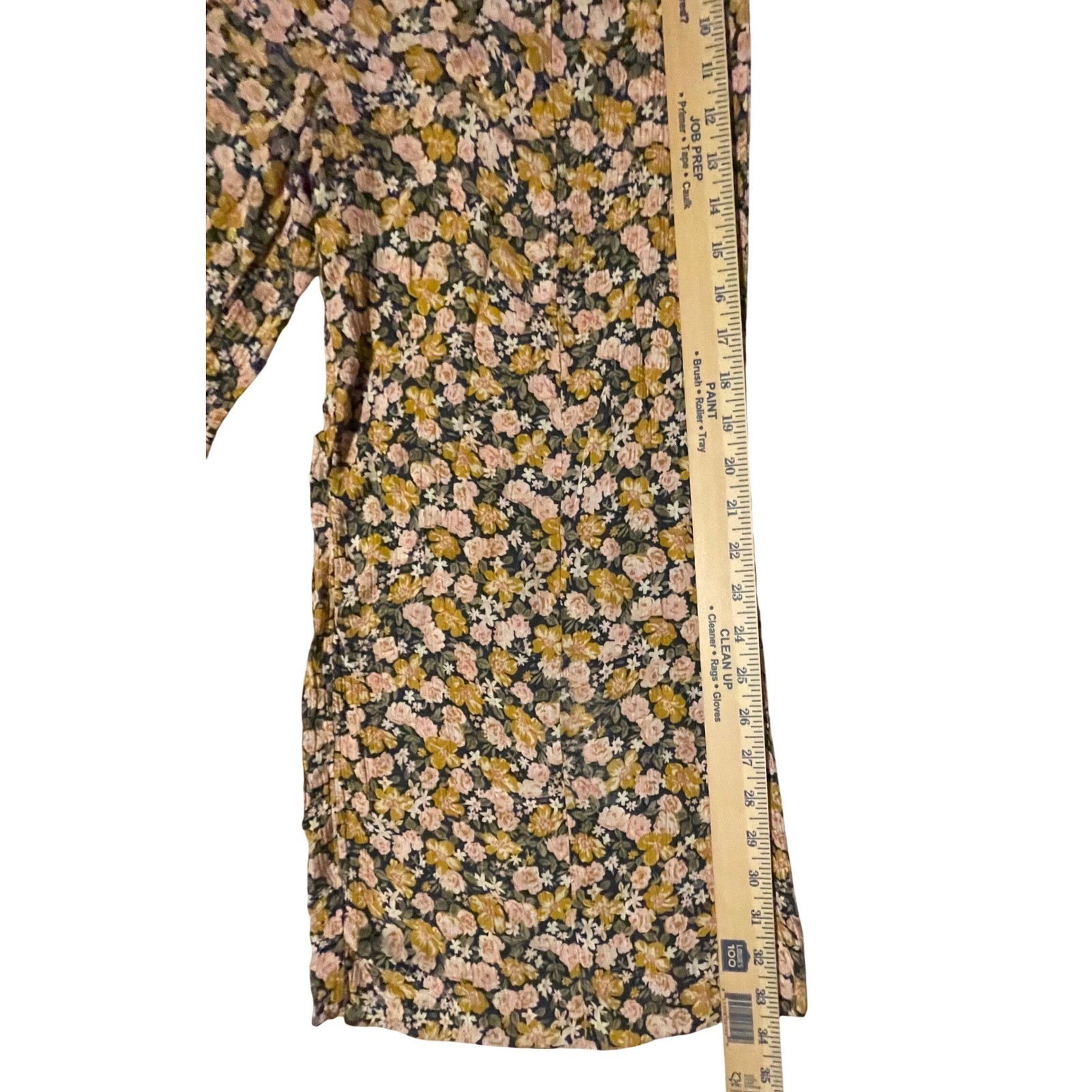 High Waisted Floral Wide Leg Crop Pants Flowy Culottes Mustard Pink Multi