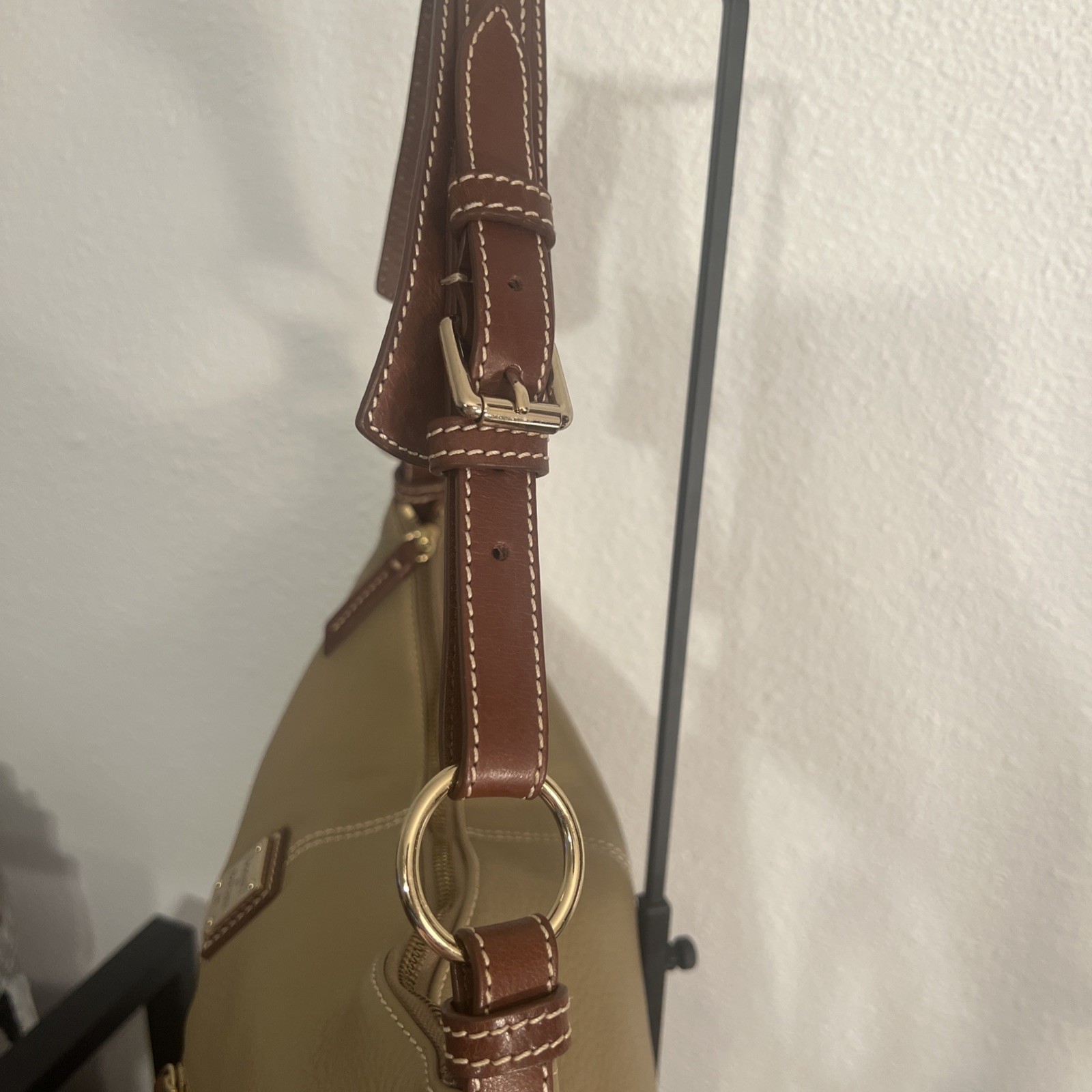 Dooney & Bourke Pebble All Weather Leather Hobo Shoulder Bag Taupe (Beige)