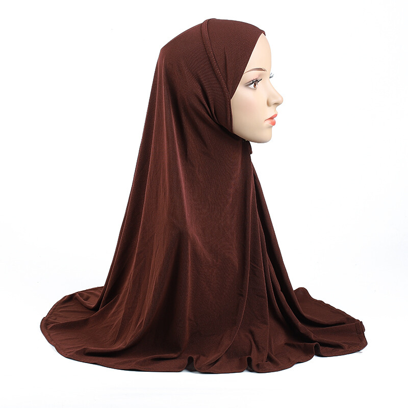 One Piece Full Coverage Long Head Scarf Wrap Solid Color Women Shawl