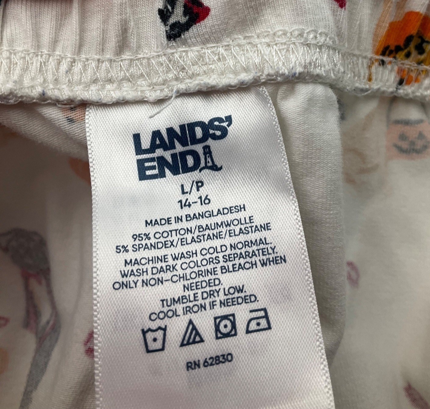 Lands End Large Halloween Novelty All Over Dog Print Pajama Lounge Pants