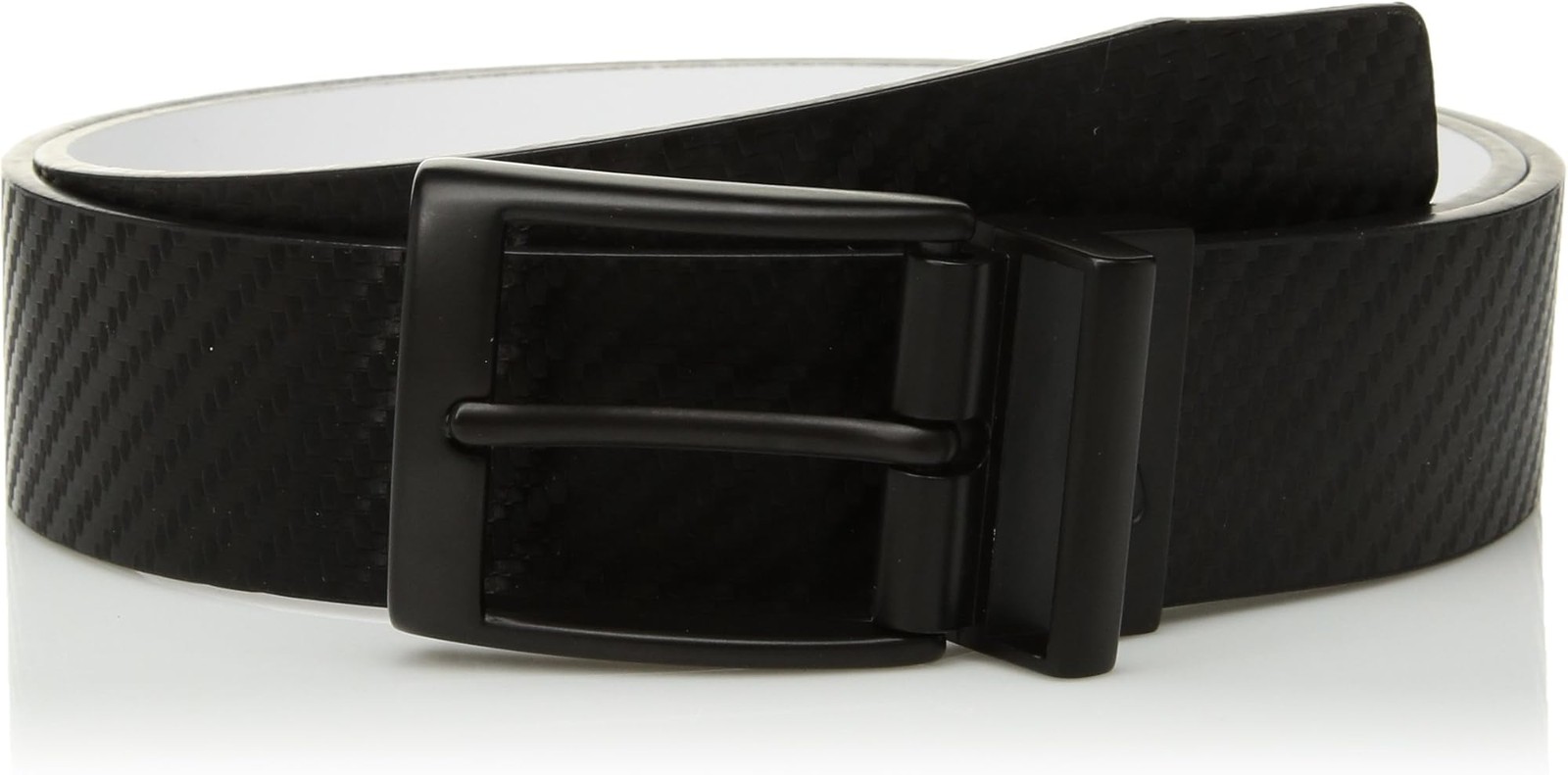 Nike Men’s Standard Carbon Fiber-Texture Reversible Belt, Black/White, 42 – Blac