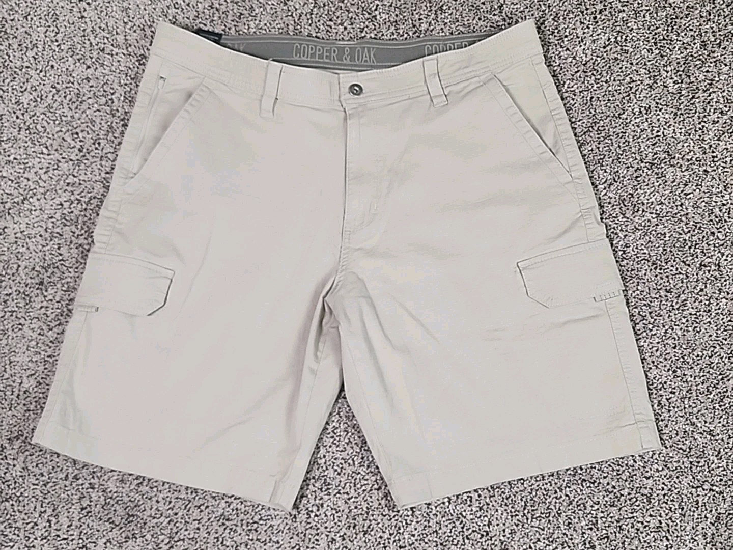 Copper and Oak Men Cargo Shorts 36 Ripstop Security Pocket Flex Stretch