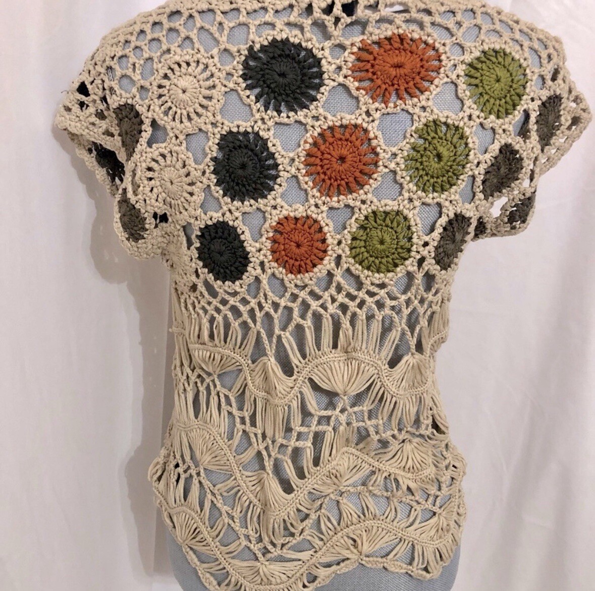 FOREVER 21 Boho Chic Crochet Knit Top SIZE SMALL Music Festival Cottagecore