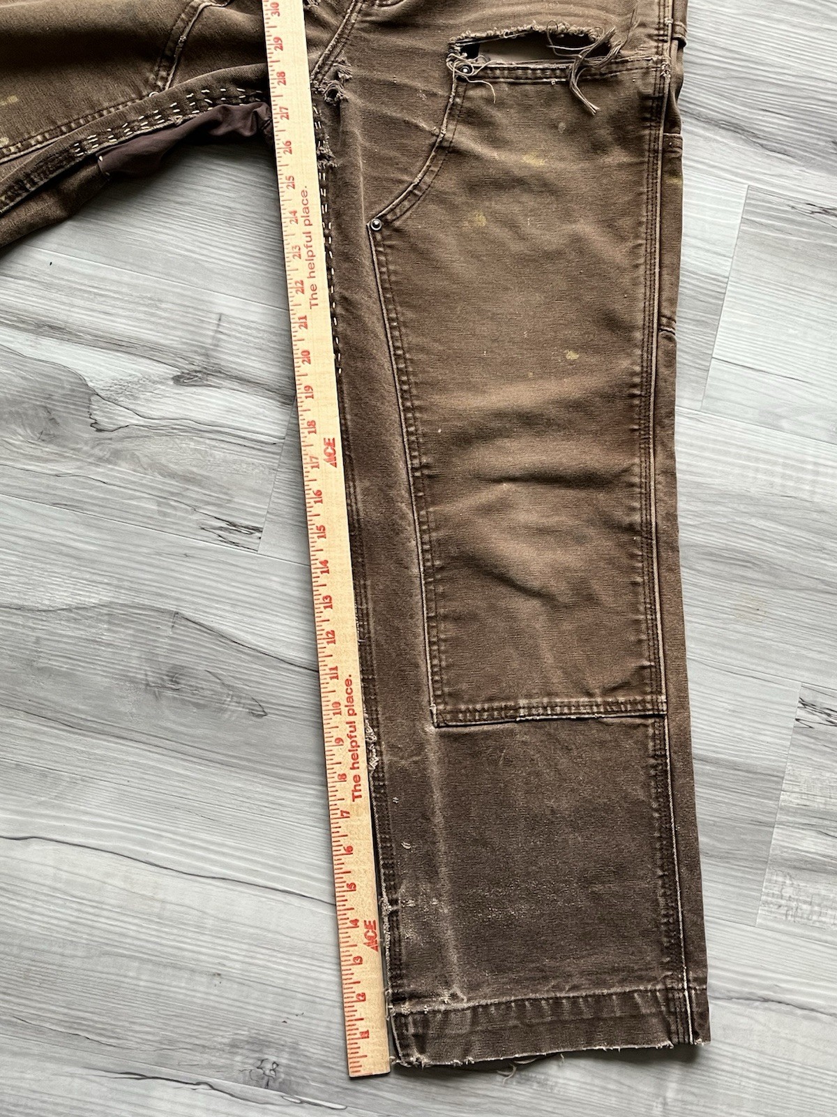 Vintage Carhartt B136 DKB Double Knee Carpenter Pants 32×27 – FADED & Repaired