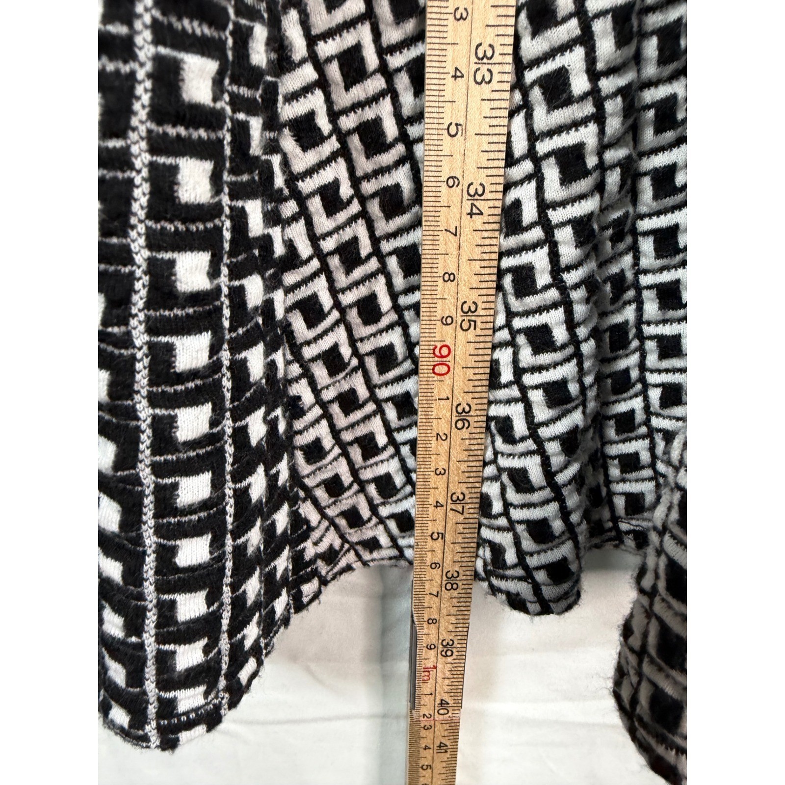 Lane Bryant Black White Geometric Jacquard Knit Fit Flare Dress Plus Size 18/20