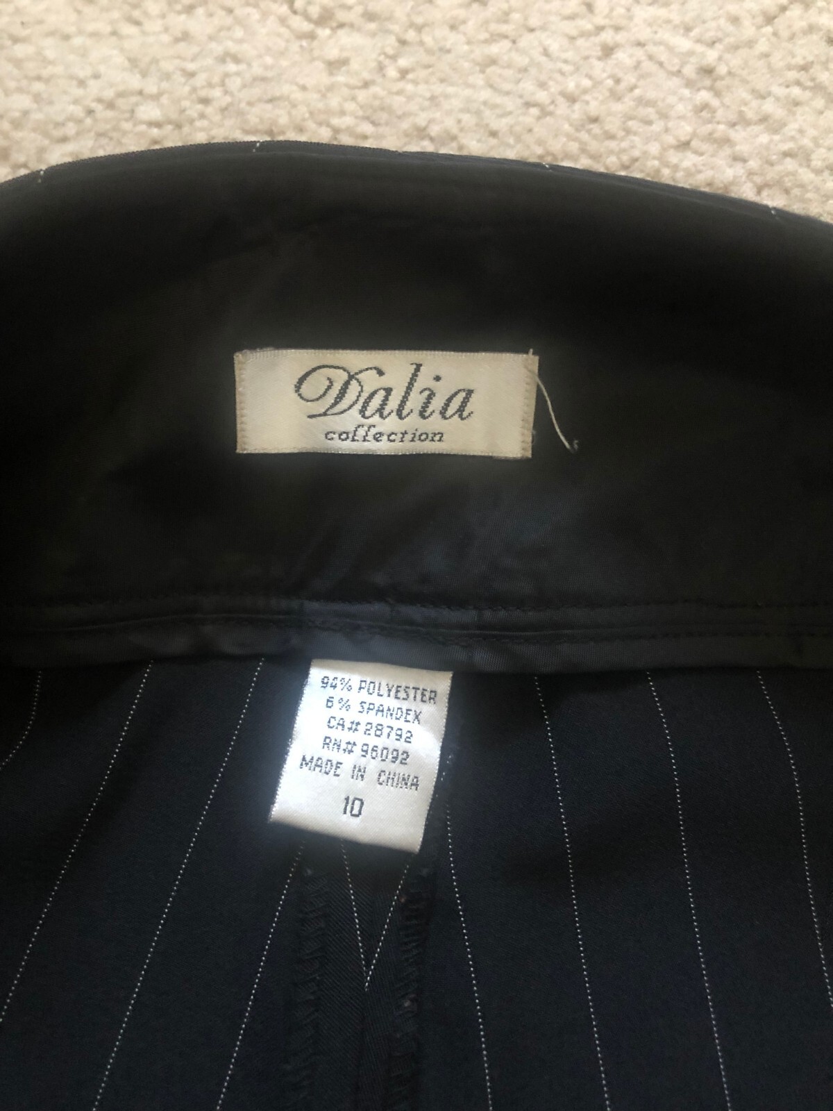 NWT Women Black Pin Stripe Dress Pants Size 10 Dalia Collection
