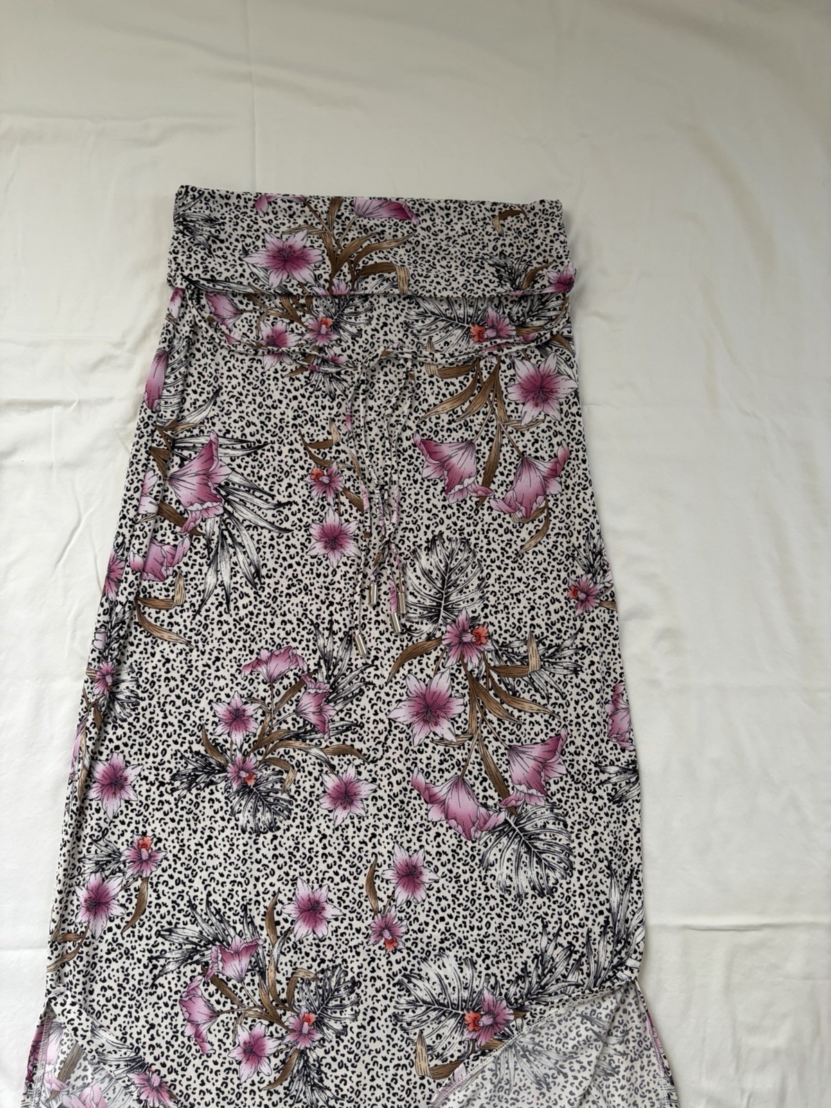 White House Black Market Floral Strapless Maxi Dress Size M