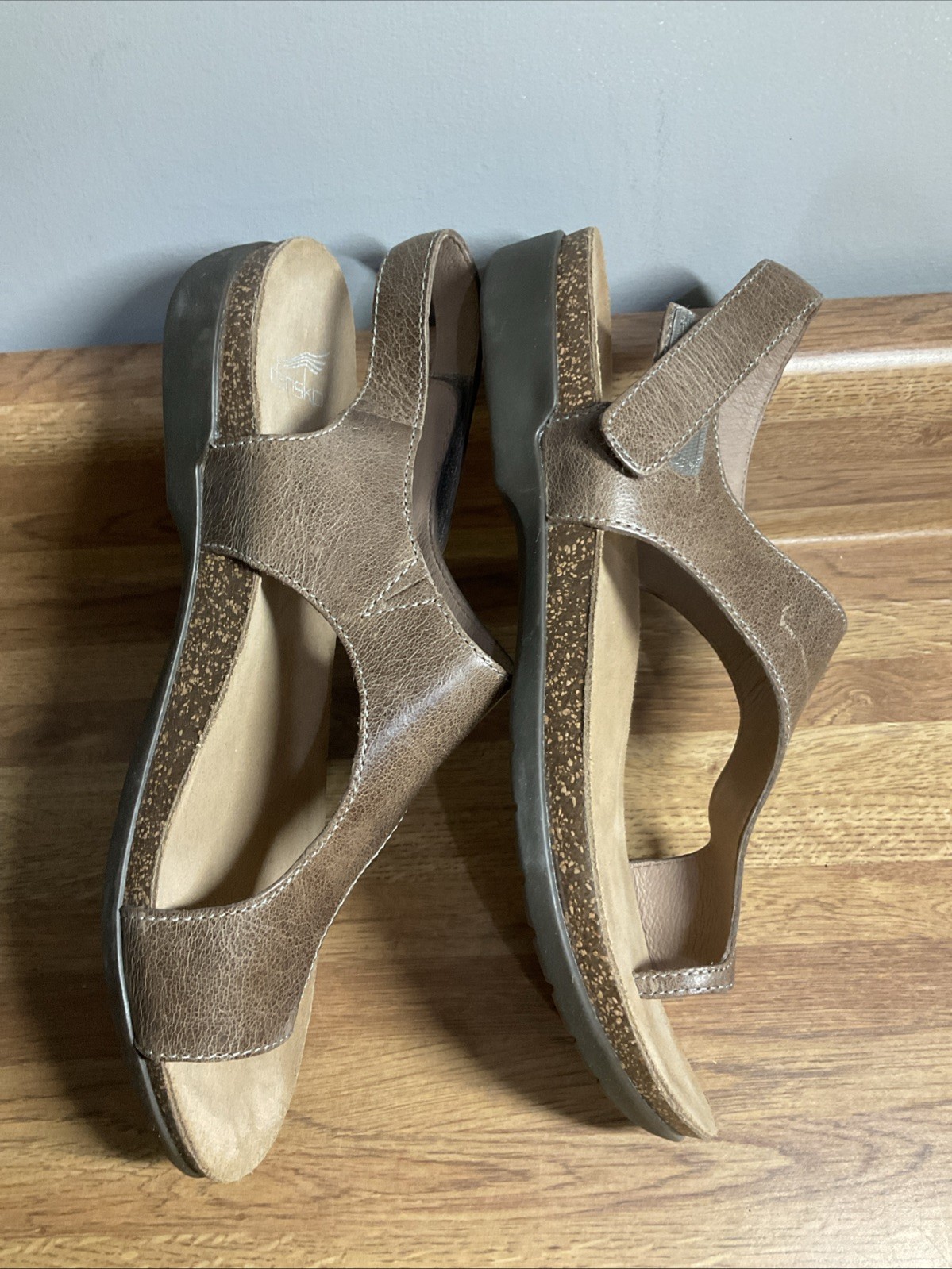 VGC Dansko Reece Slingback Burnished Stone Brown Leather Sz 40 Women’s 8.5-9