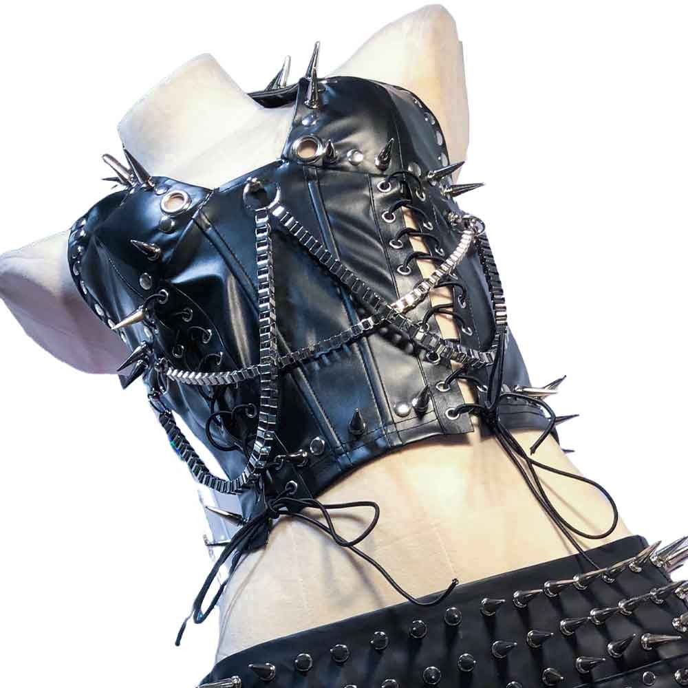 Goth Tops Y2K Ladies Gothic Tank Grunge Emo Clothing Spiked Punk Rock Clothes