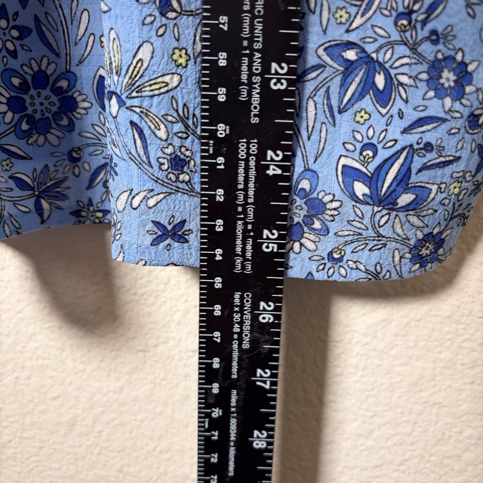 Loft Blouse Women’s Small Blue Floral Puff Sleeve Casual Lightweight Top