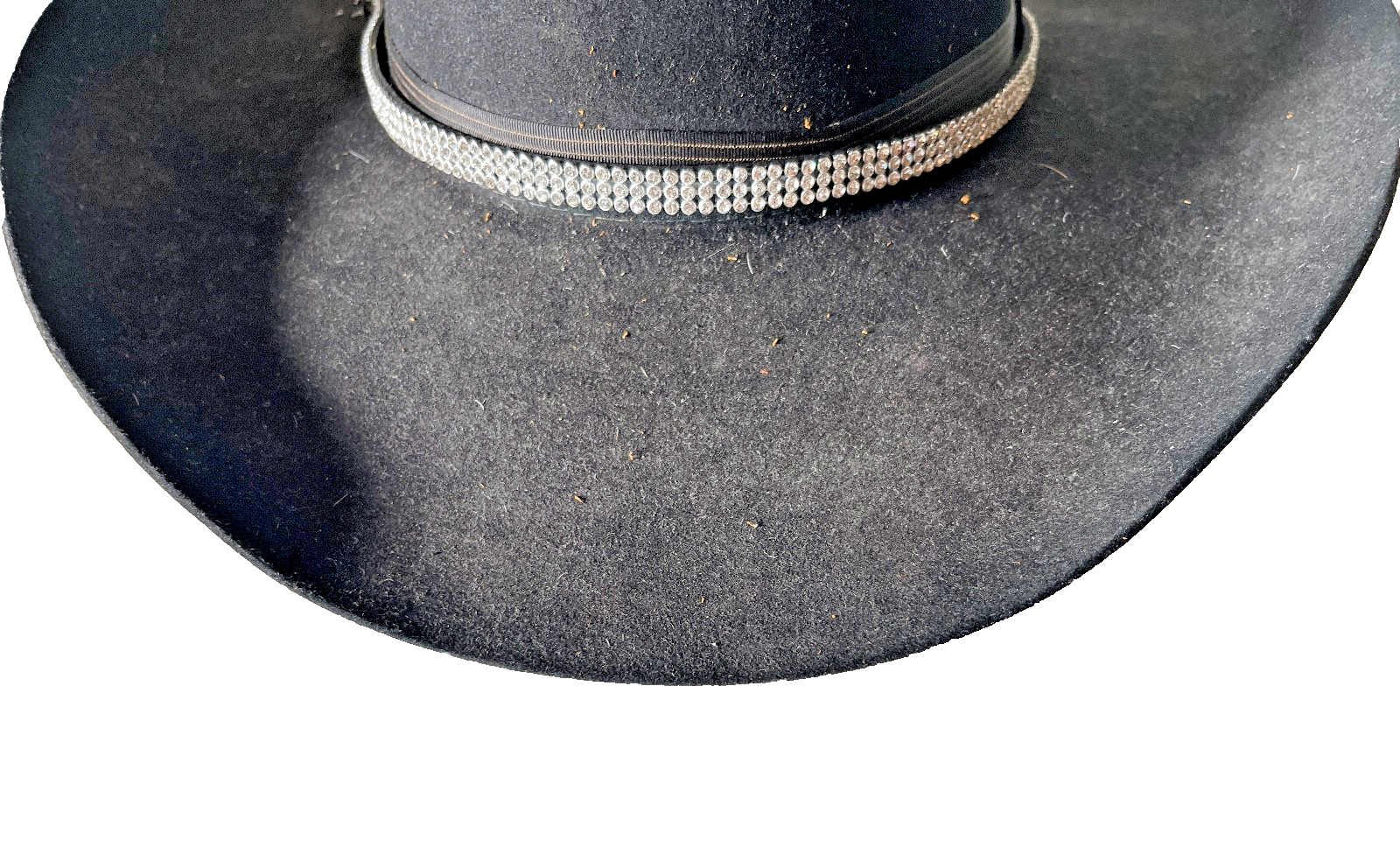 Western Womens Hatband 27.5 x 3/8 in Crystal Buckle 3 Row Cowboy Rodeo Horse