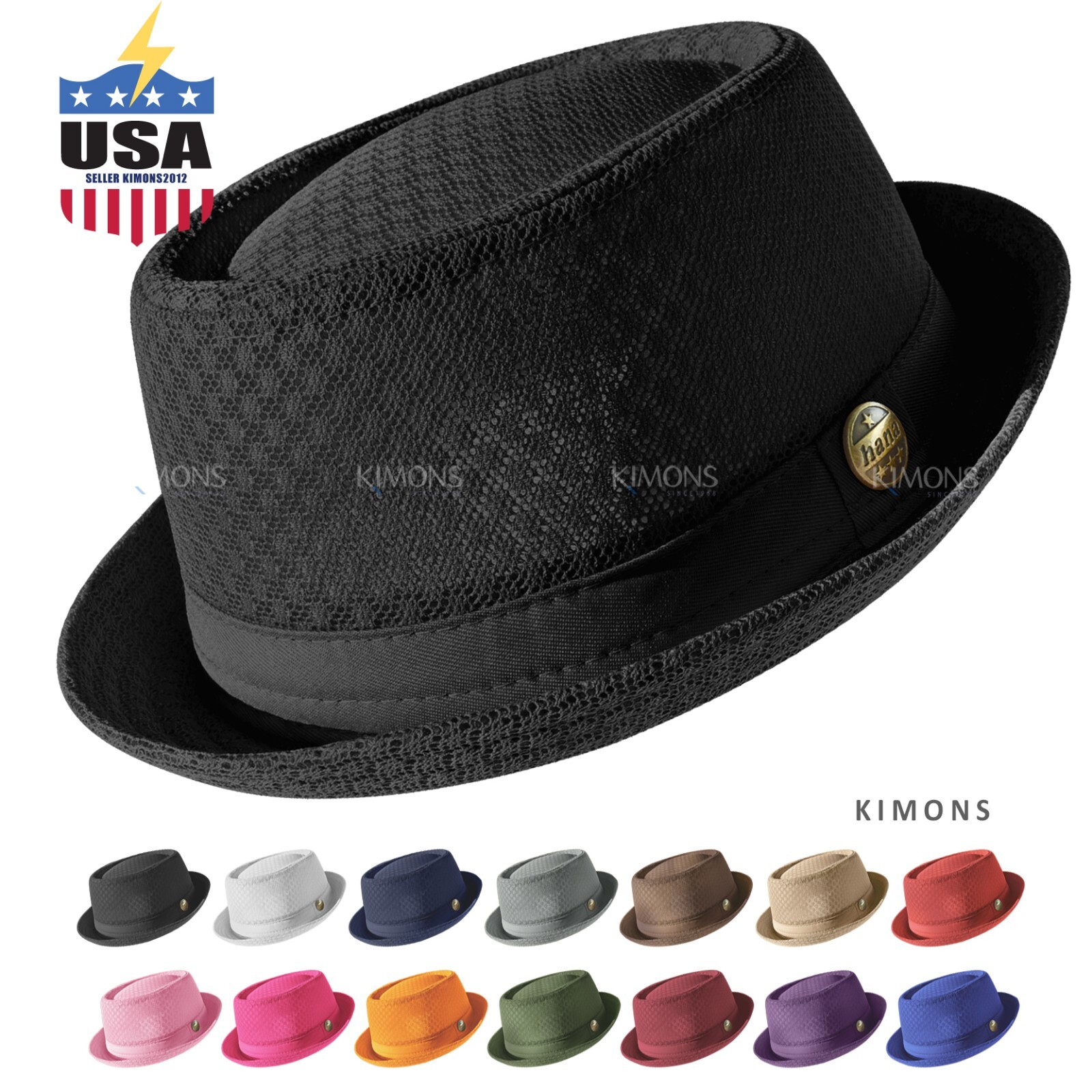 Porkpie Light Weight Mesh Fedora hat Summer Classic Trilby Cuban Beach Sun Cap