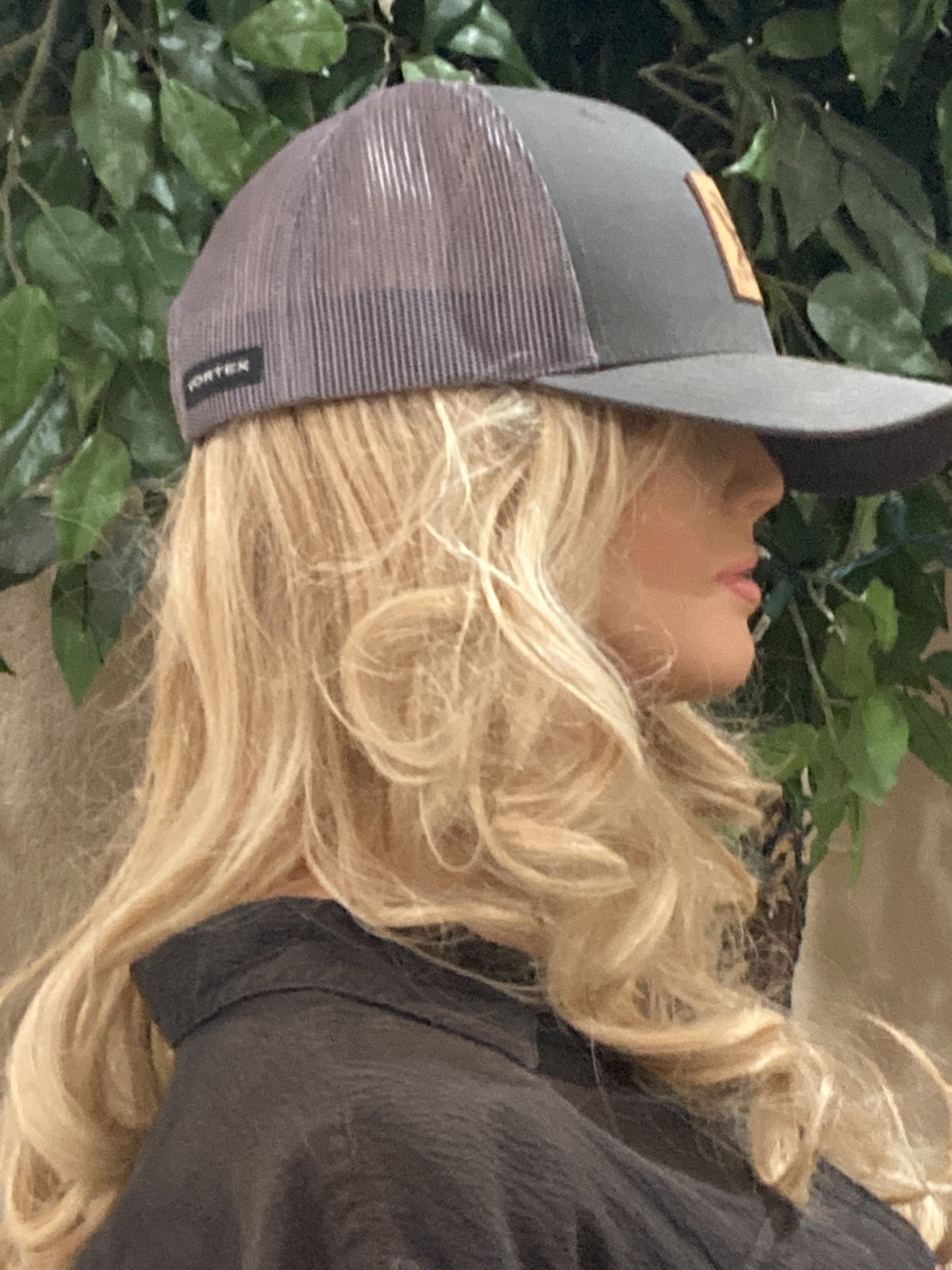 Vortex Optics Charcoal Grey Mesh Trucker Hat Cap Embossed Leather Patch