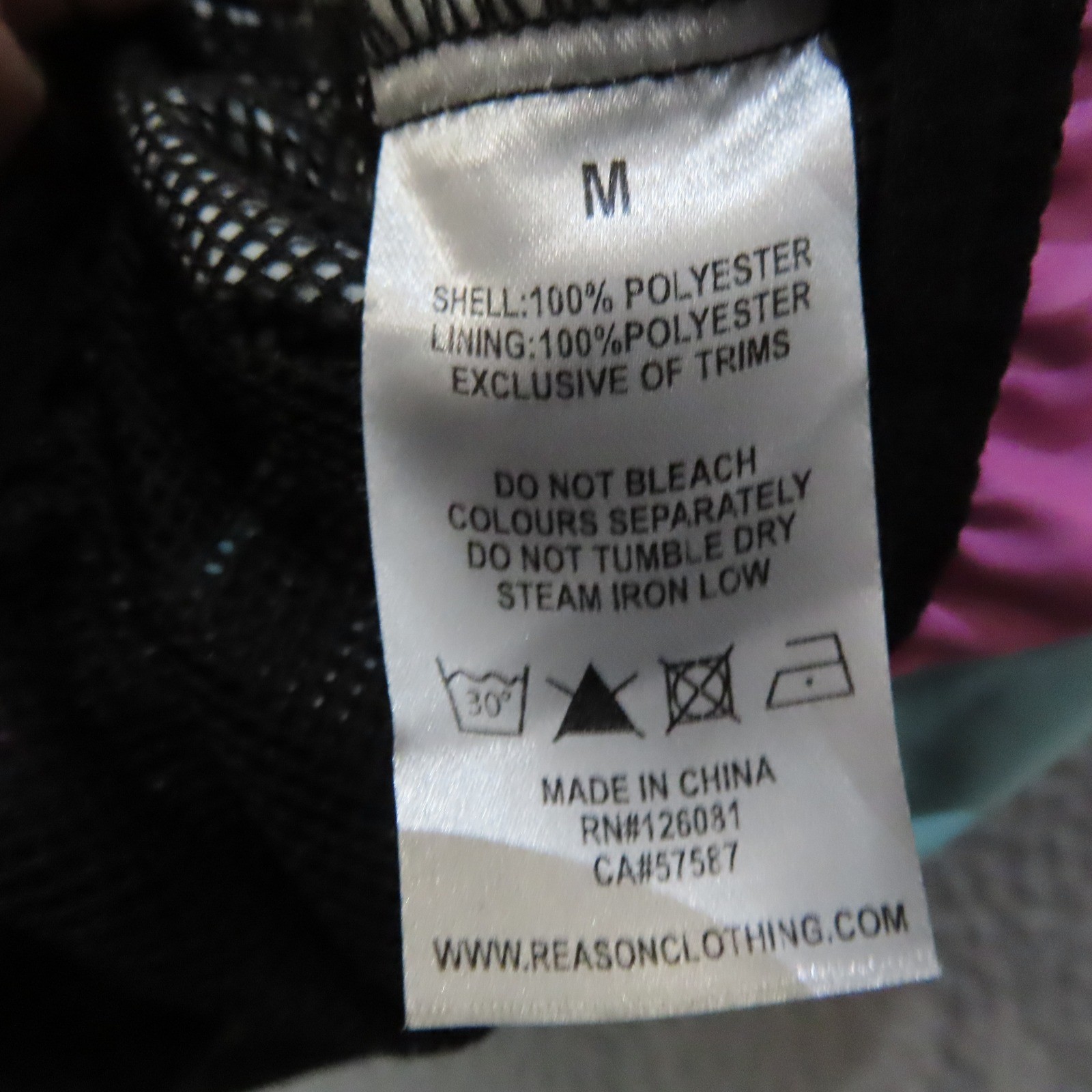 Reason NYC Windbreaker Jacket Medium 90s Style Colorful Graphic Streetwear Coat