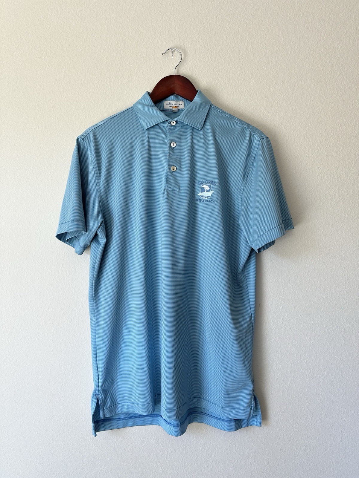 Peter Millar Summer Comfort US Open Men’s Blue Striped Golf Polo S