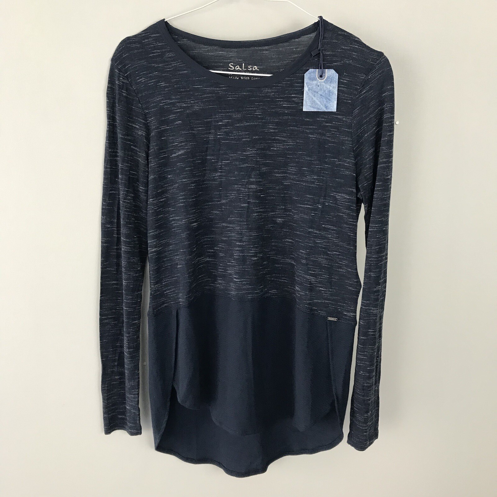 SALSA T SHIRT EXTRA SMALL NAVY BLUE NEW Long Sleeve Mid Length XS BNWT £35.99