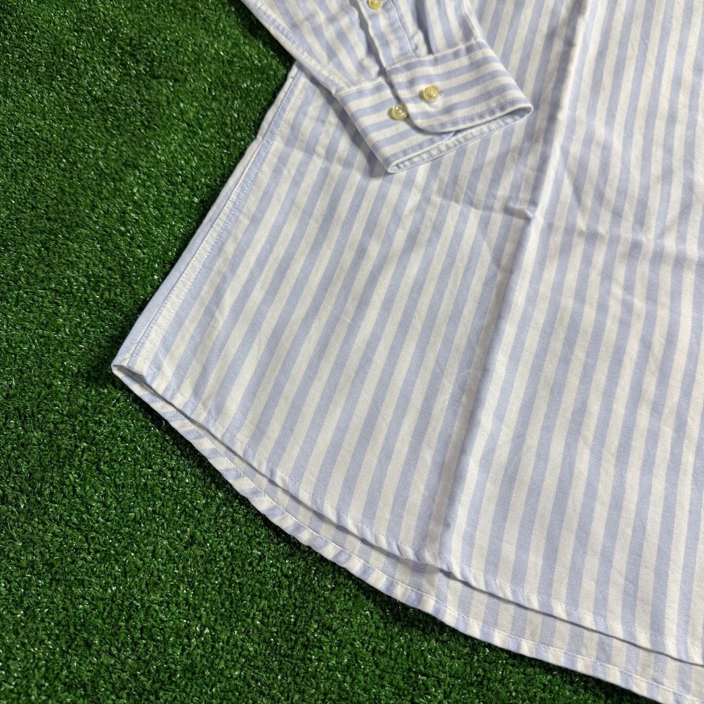 McNeal Long Sleeve Button Down Striped Blue Oxford Tailored Casual Shirt Size 45