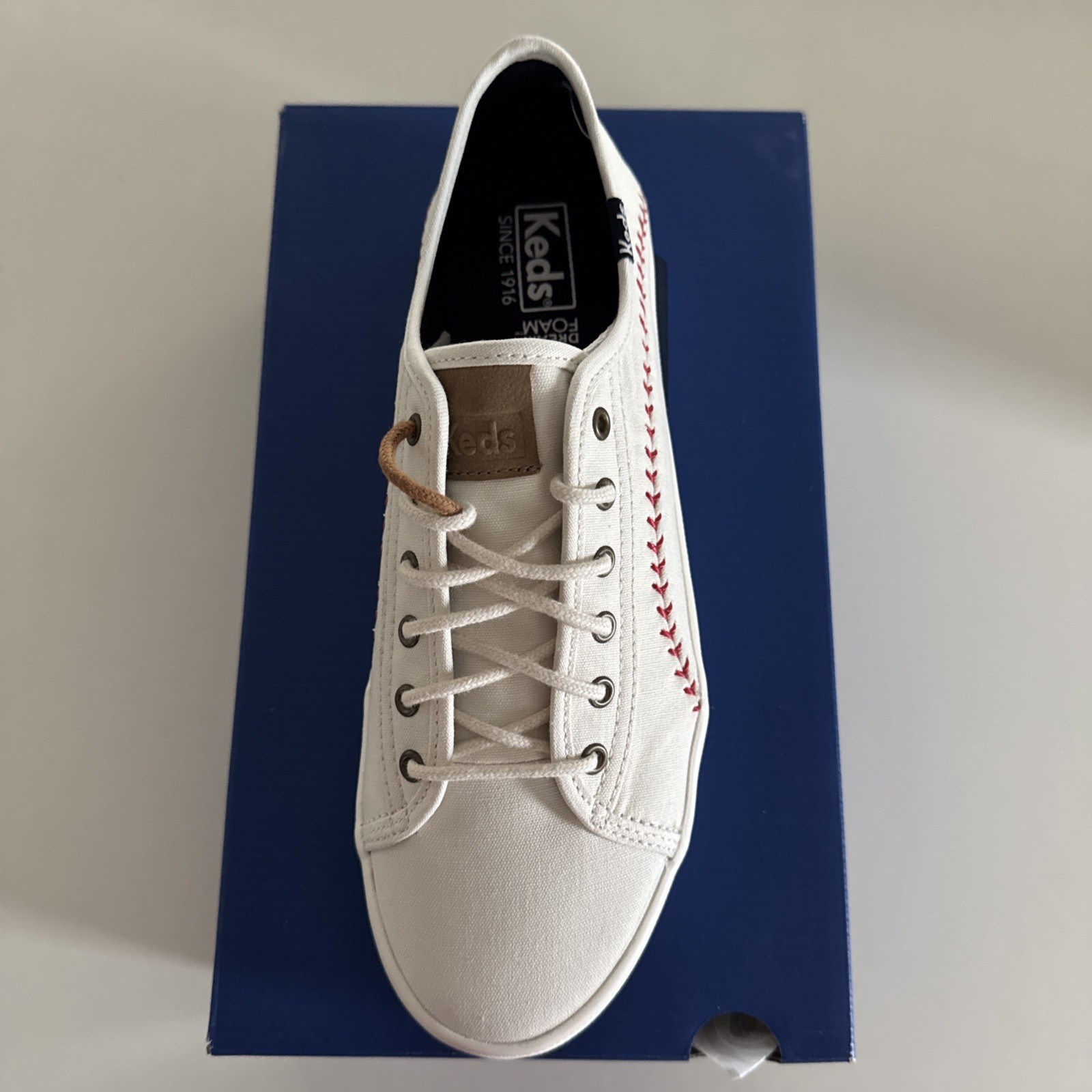 Keds Kickstart Pennant, Sneaker Womens, Cream, 8 Medium