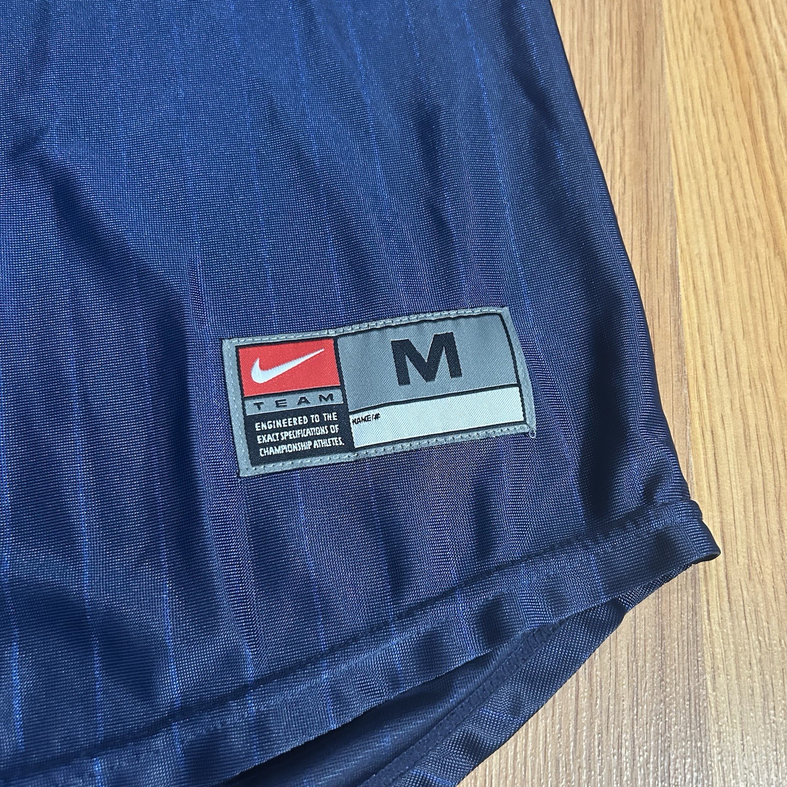 Vtg Nike Jersey Medium Blue Shiny Dazzle Shimmer Stripe Team Blank