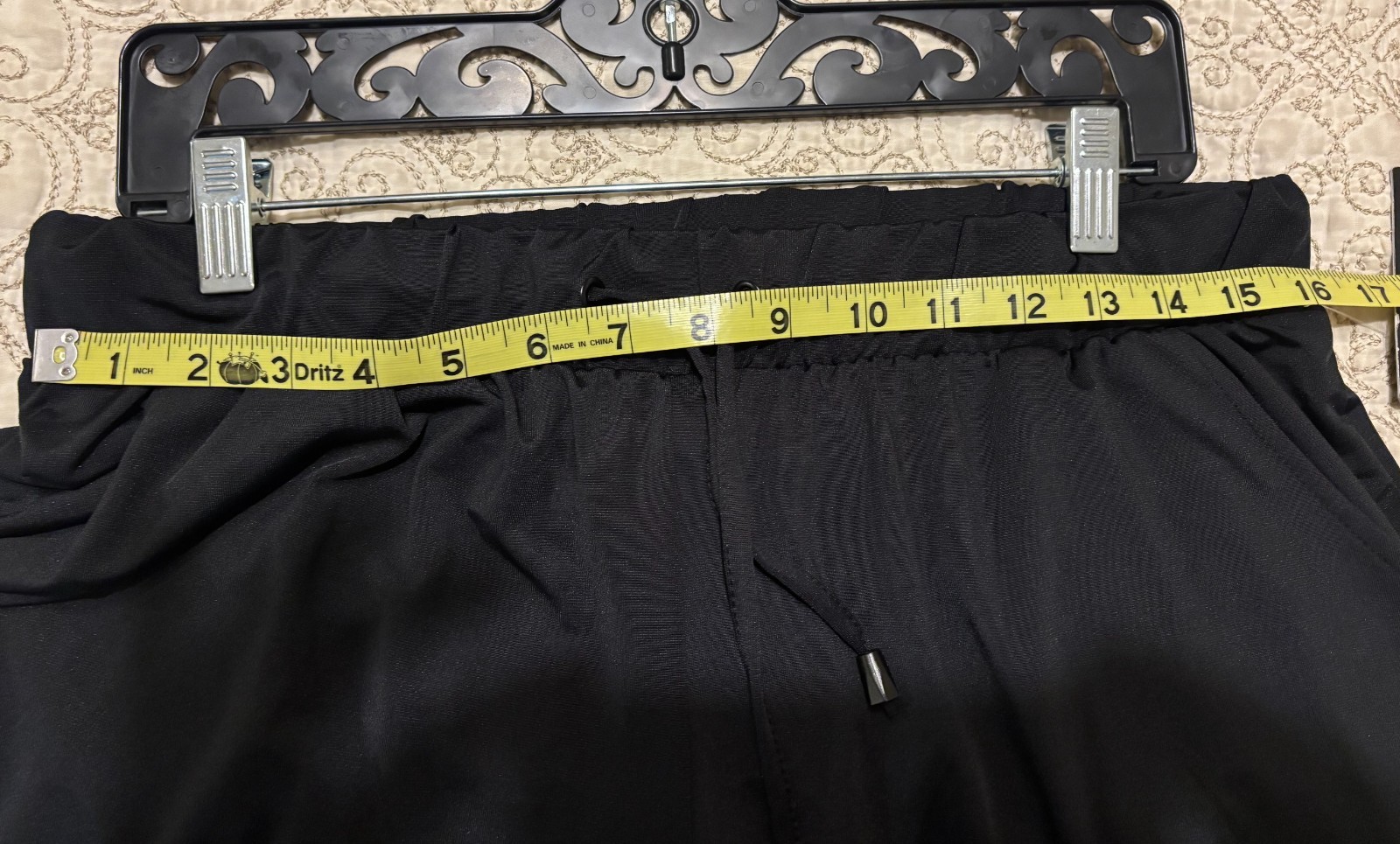 New York Laundry Womens Black Drawstring Waist Wide Leg Trouser Pants Size L