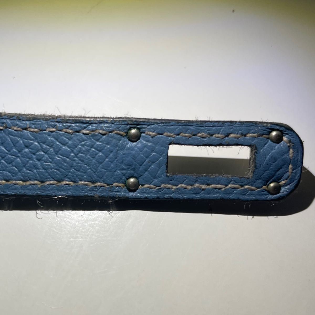 HERMES Paris Kelly Long Wallet Blue Jean Silver Folding Authentic Turn Lock
