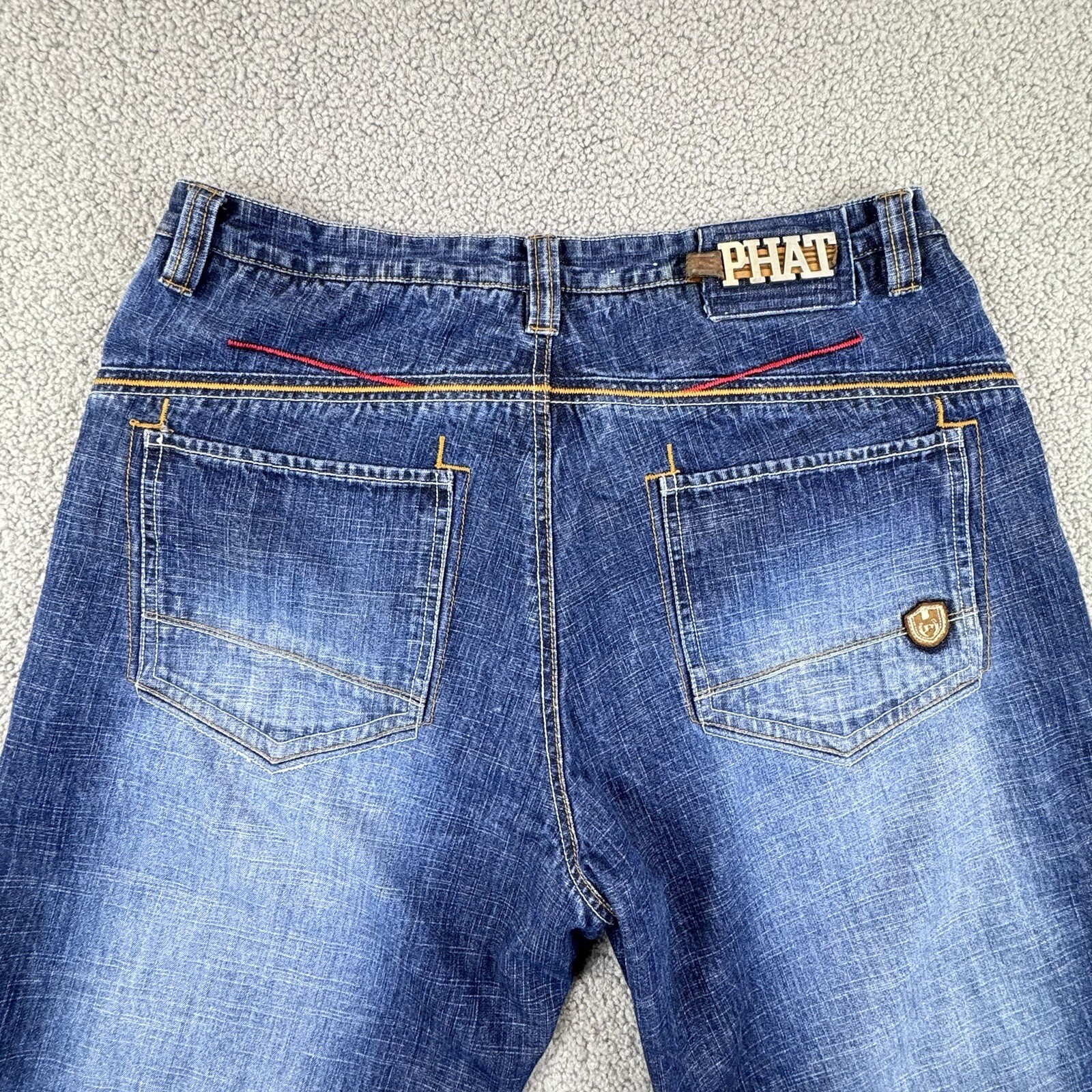 Phat Farm Skater Baggy Jeans 36X33 Wide Leg Loose Hip Hop Punk Y2K 90s Grunge