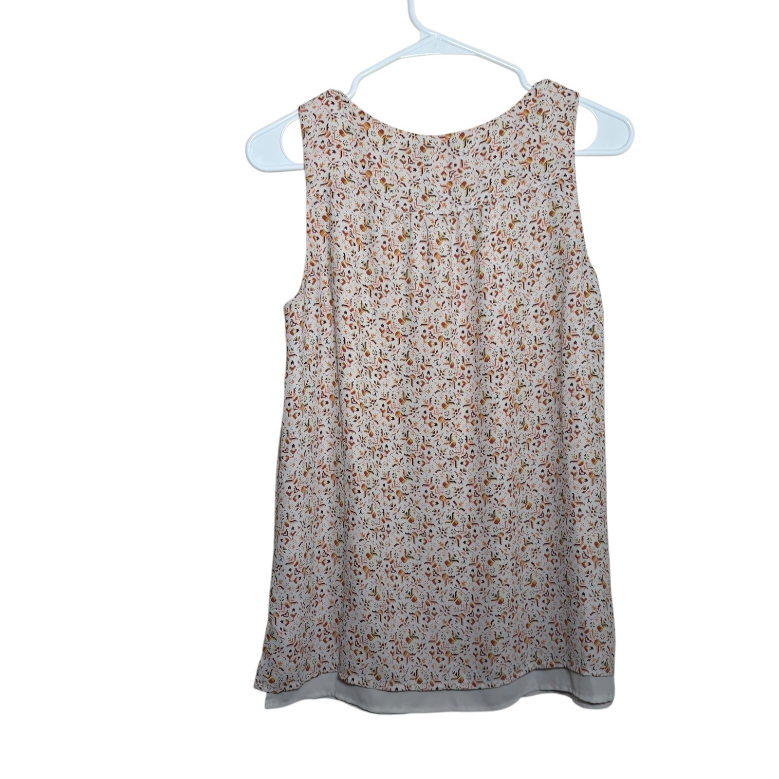 Dalia Tank Top Women’s Small Printed Lined V-Neck Sleeveless Casual Shirt