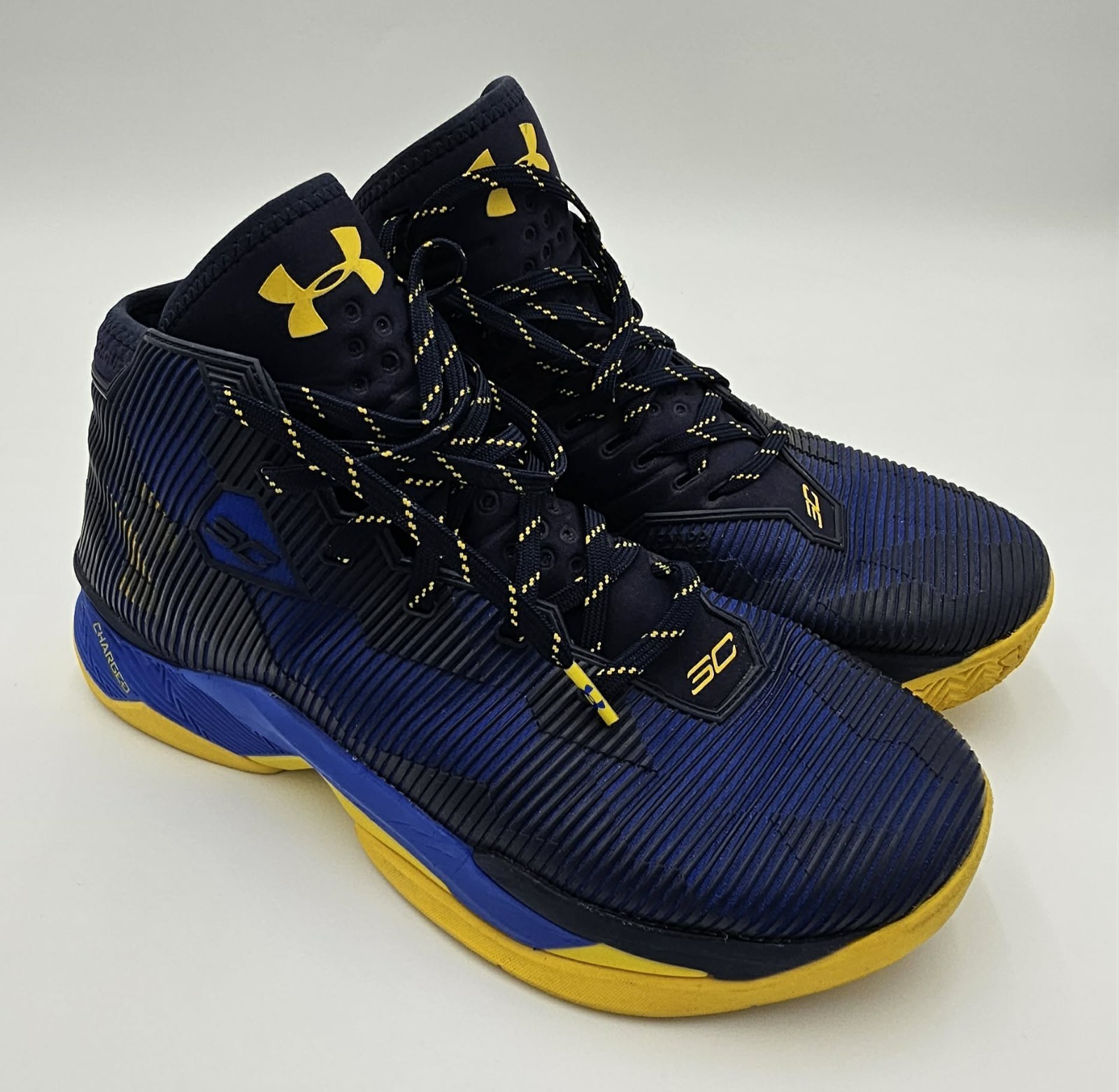 Under Armour Curry 2 Dub Nation Blue Yellow Basketball Shoes Men’s 9.5