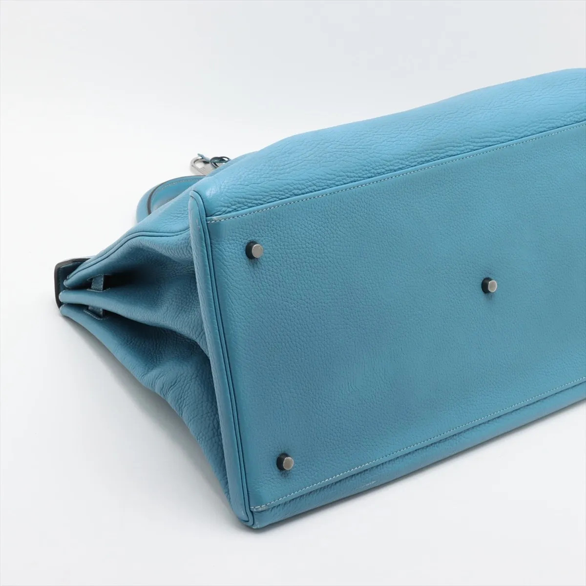 Hermès Kelly 50 Le Tournay Taurillon Clemence Blue Jean Silver Metal Fittings □L