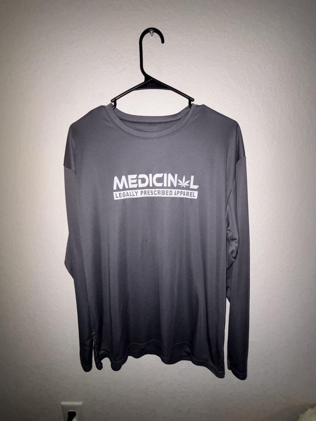 A4 Performance Long Sleeve T-Shirt Gray ‘MEDICIN L Legally Prescribed Apparel’