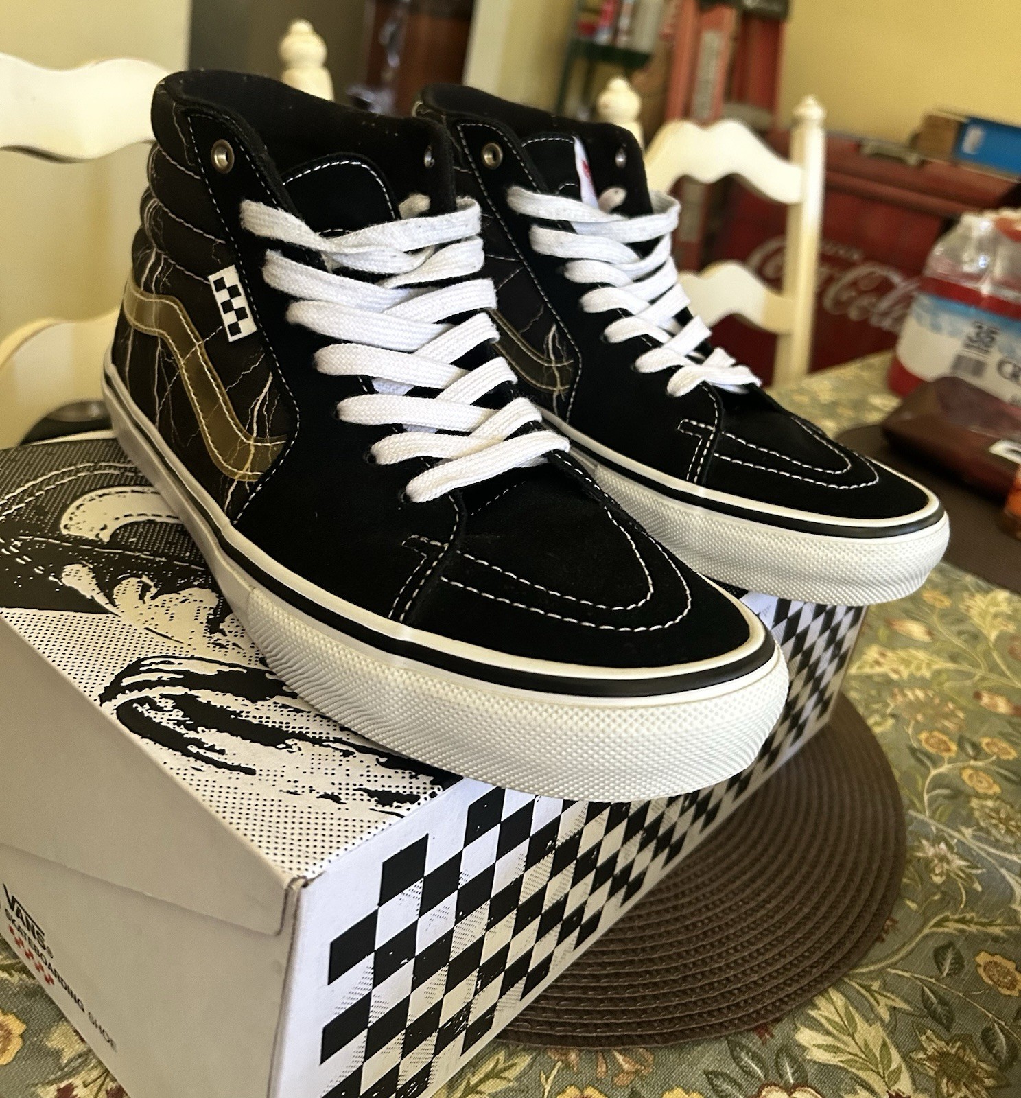 VANS Skate Sk8-Hi Primitive Lightning Bolt BlackWhite High Top VN0A5FCC9PC Sz 10