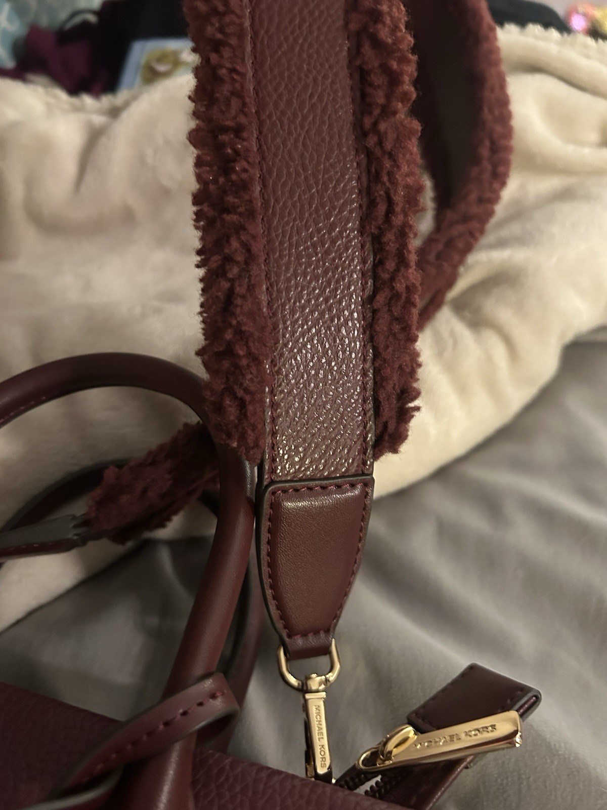 Michael Kors Mirella Small Shopper Crossbody In Oxblood