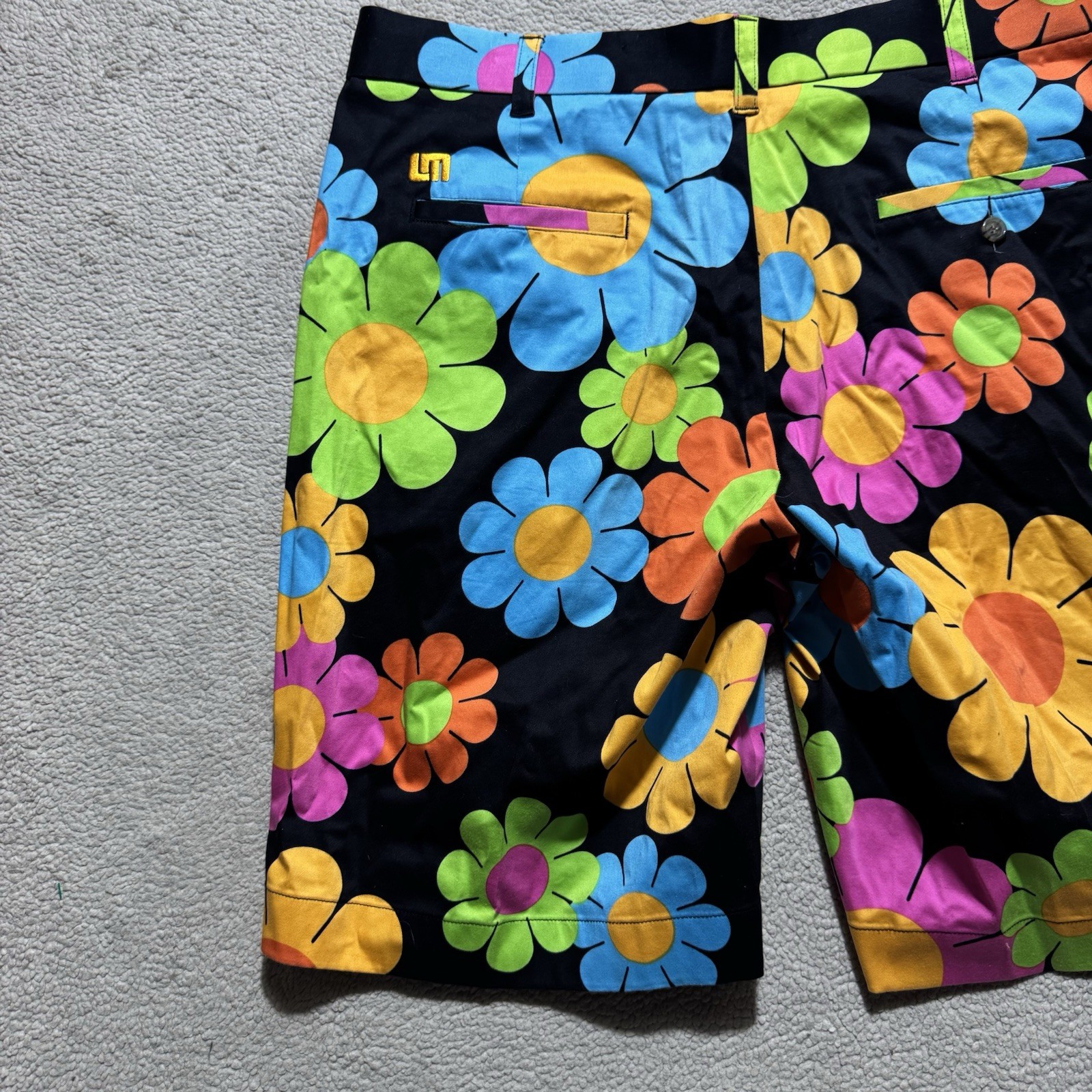 Loudmouth Shorts Mens 38 Colorful Floral Print Golf Sports Mid Rise Chino 38×11