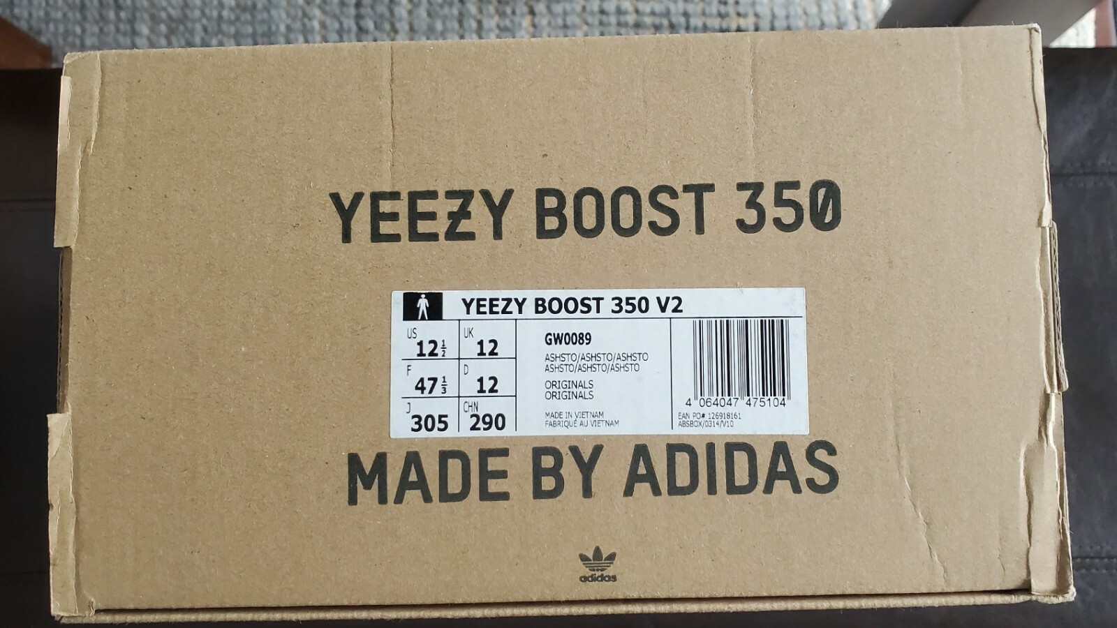 Adidas Yeezy Boost 350 V2 Ash Stone, Size 12.5