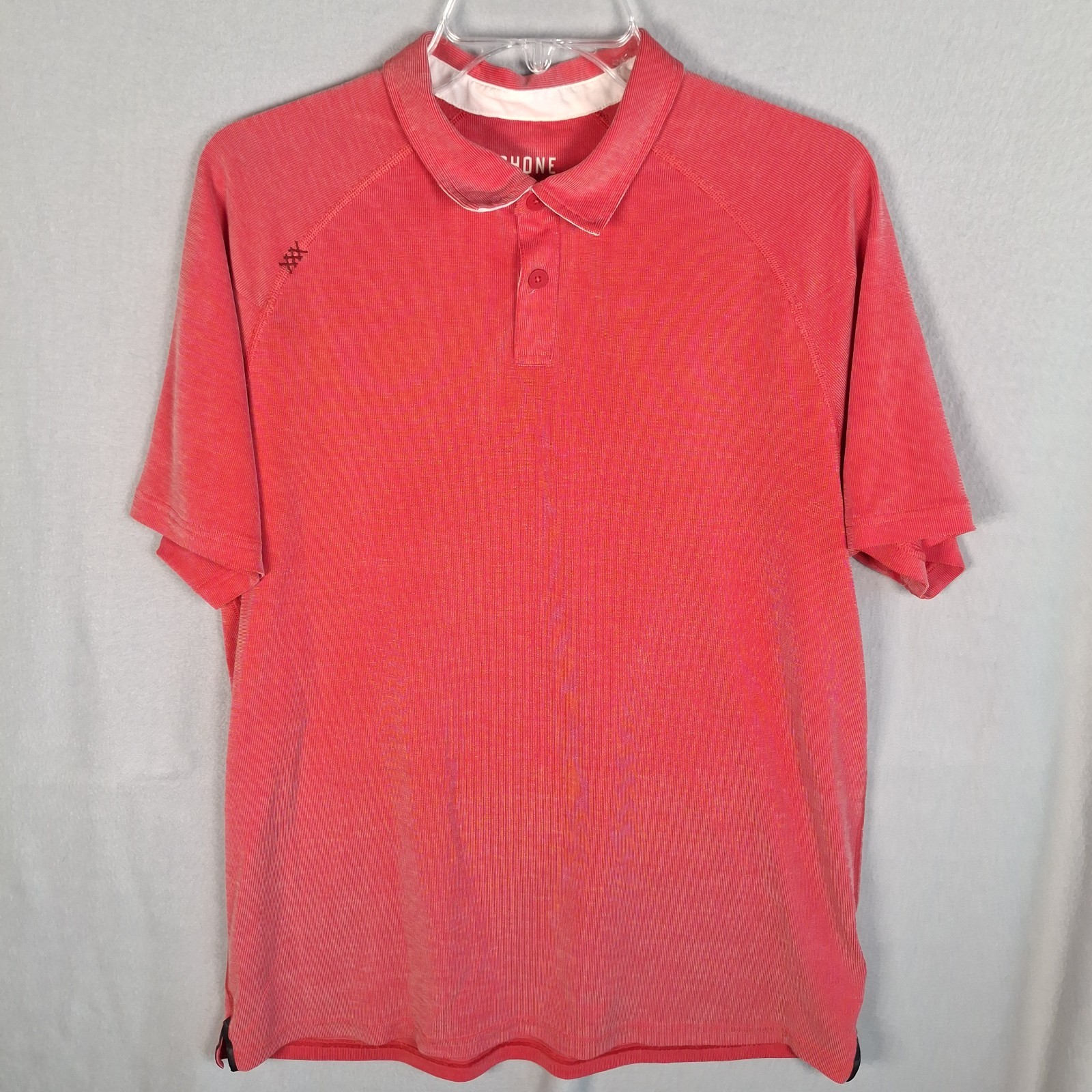 Rhone Delta Pique Polo Mens Large L Red Heather Cooling Breathable Golf Shirt