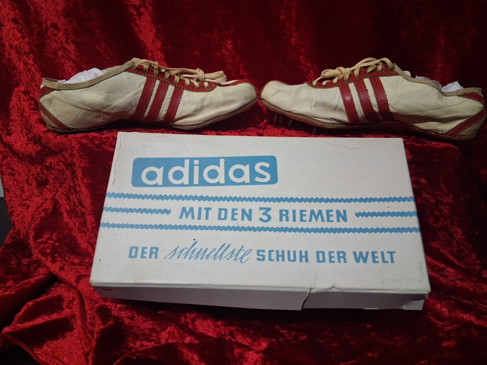 🟥Vintage Adidas Intervall Track Spikes West Germany w/ Box 1960s–70s Dassler 🟦